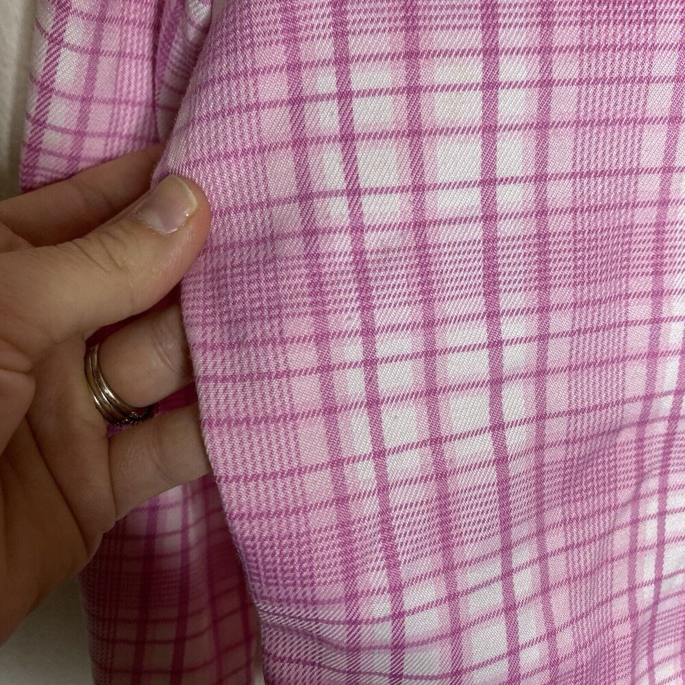 Dolls Kill Tricks N Treatz‎ Pink Plaid Button Up V-Neck Collared Shirt Blazer - Picture 3 of 11